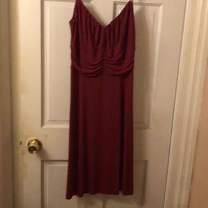 Red Ann Taylor Loft Spaghetti Strap Dress